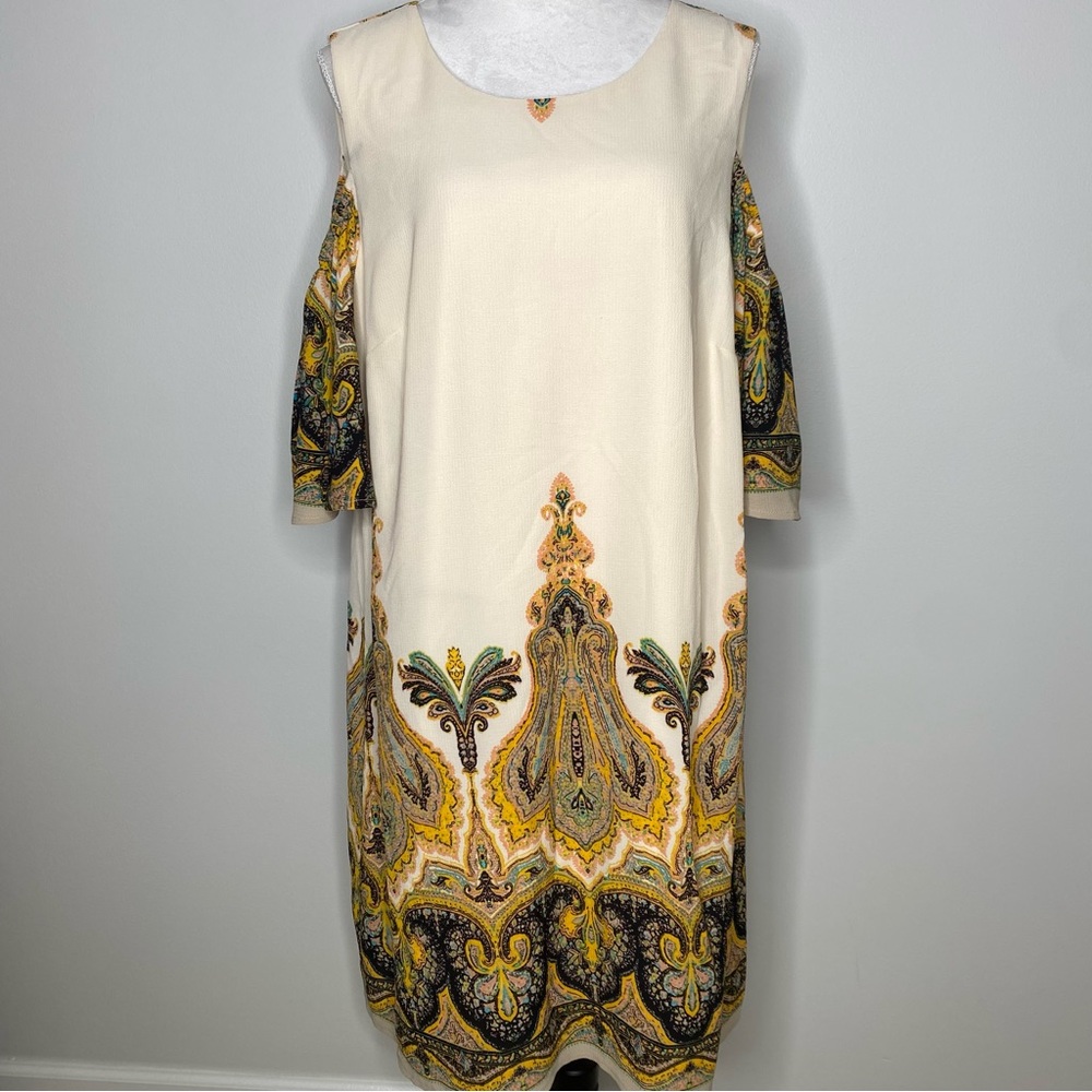 Luxology NWT cream cold shoulder dress size 16W